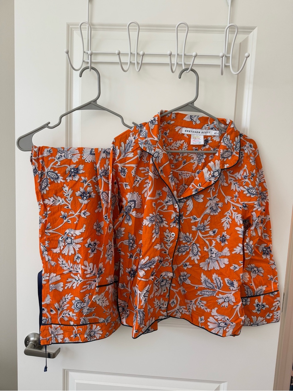 Gretchen Scott Designs Orange Floral Pajama Top & Pants